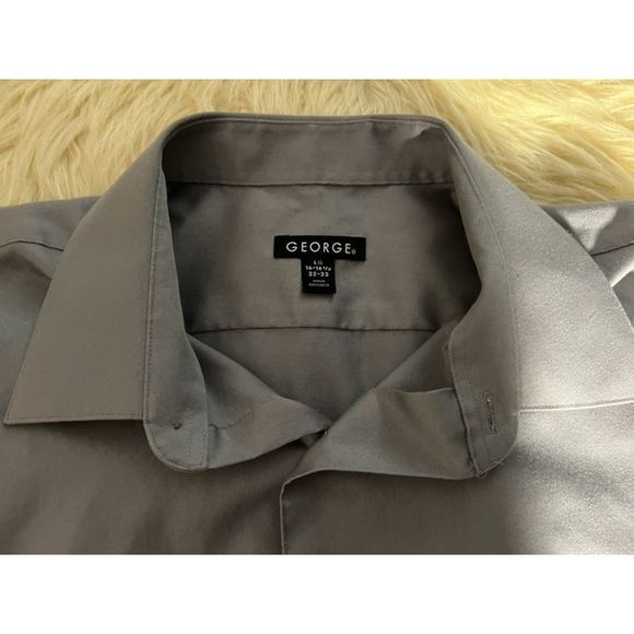 Mens Dress Shirt Light Gray - Picture 2 of 7